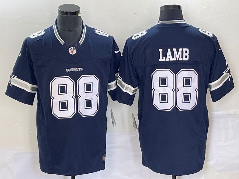 Men Dallas Cowboys 88 Lamb Blue Nike Vapor Limited 2023 NFL Jersey